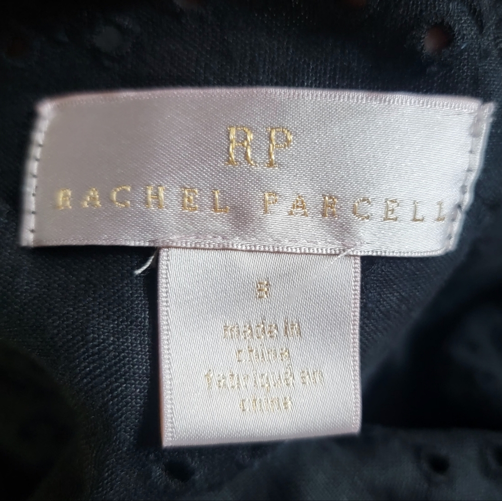 Rachel Parcell Black 2 Piece Set Outfit Linen‎ Eyelet Crop Top and Shorts Small - Picture 9 of 10